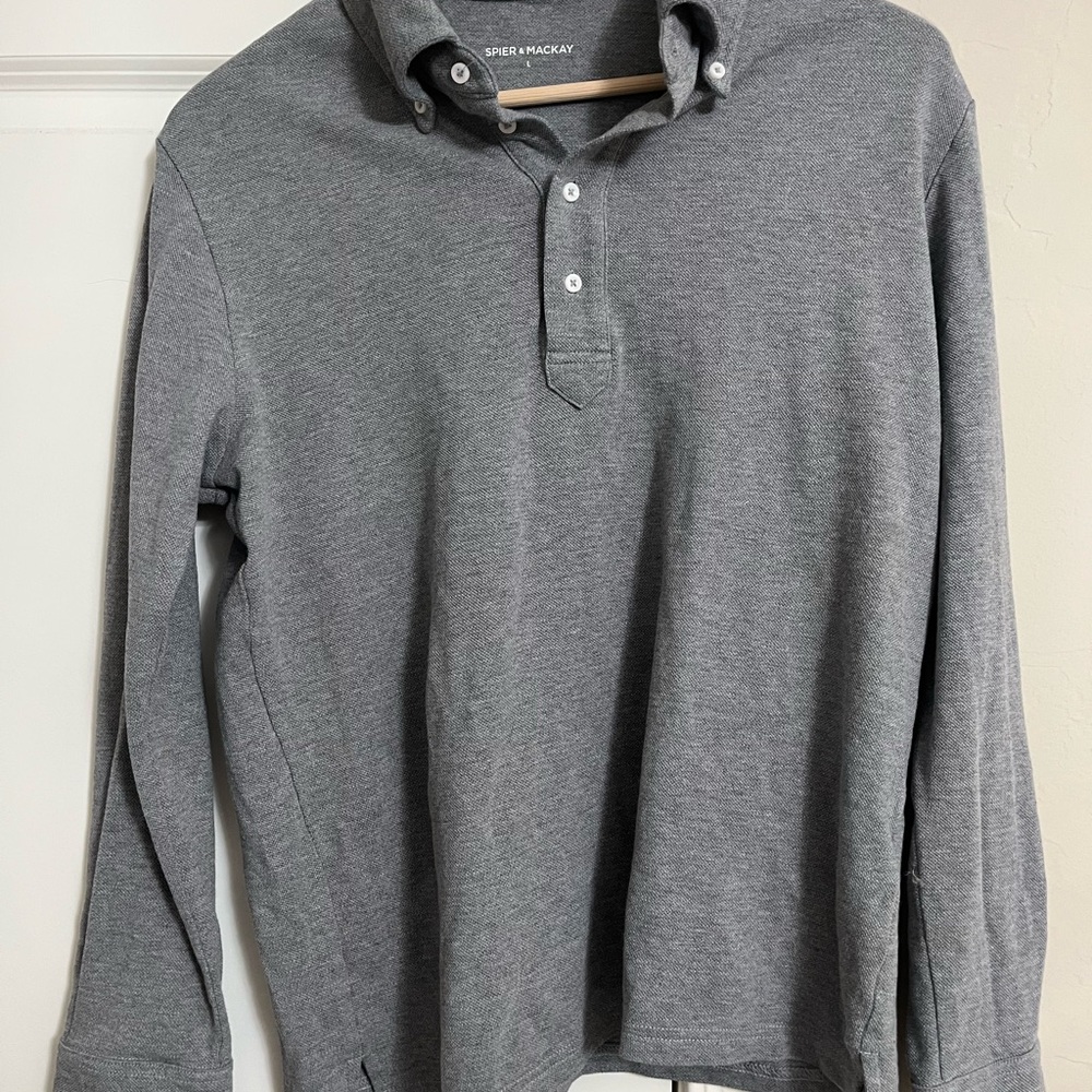 Spier and Mackay gray Longsleeve Polo
